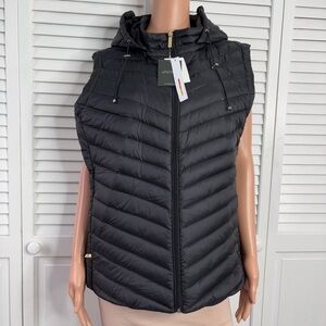 New GALLERY Black Quilted Puffer Vest Size XXL